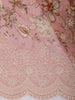 Dusty Rose Pink Floral Printed Design Georgette Fancy Saree with Scalloped Border