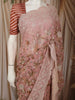 Dusty Rose Pink Floral Printed Design Georgette Fancy Saree with Scalloped Border