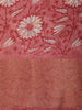 Dusty Rose Pink Floral Printed Design Mixed Cotton Casual Wear Saree