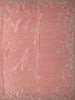 Dusty Rose Pink Floral Sequins and Beads Embroidered Design Tissue Silk Designer Saree with Designer Border