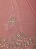 Dusty Rose Pink Floral Sequins and Beads Embroidered Design Tissue Silk Designer Saree with Designer Border