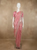 Dusty Rose Pink Floral Sequins and Beads Embroidered Design Tissue Silk Designer Saree with Designer Border