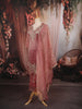 Dusty Rose Pink Floral Sequins and Beads Embroidered Design Tissue Silk Straight Cut Salwar Suit with Matching Dupatta