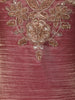 Dusty Rose Pink Floral Sequins and Beads Embroidered Design Tissue Silk Straight Cut Salwar Suit with Matching Dupatta