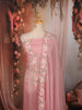 Dusty Rose Pink Floral Sequins and Beads Embroidered Design Tissue Silk Unstitched Salwar Material with Matching Designer Dupatta