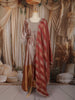 Dusty Rose Pink Floral Sequins and Kartana Embroidered Design Tissue Silk Anarkali Gown with Hip Belt