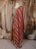Dusty Rose Pink Floral Sequins and Kartana Embroidered Design Tissue Silk Anarkali Gown with Hip Belt