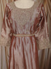 Dusty Rose Pink Floral Sequins and Kartana Embroidered Design Tissue Silk Anarkali Gown with Hip Belt