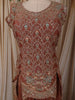 Dusty Rose Pink Floral Sequins and Thread Embroidered Design Organza Palazzo Suit with Dupatta