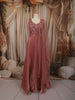 Dusty Rose Pink Floral Sequins and Zardozi Embroidered Design Organza Gown with Matching Dupatta