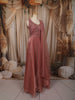 Dusty Rose Pink Floral Sequins and Zardozi Embroidered Design Organza Gown with Matching Dupatta