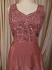 Dusty Rose Pink Floral Sequins and Zardozi Embroidered Design Organza Gown with Matching Dupatta