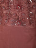 Dusty Rose Pink Floral Sequins and Zardozi Embroidered Design Organza Gown with Matching Dupatta