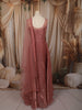 Dusty Rose Pink Floral Sequins and Zardozi Embroidered Design Organza Gown with Matching Dupatta