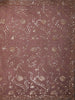 Dusty Rose Pink Floral Vine Sequins Embroidered Design Net Party Wear Saree with Designer Border