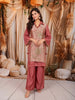 Dusty Rose Pink Floral Vine Sequins and Beads Embroidered Design Tissue Silk Party Wear Salwar Suit