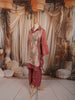 Dusty Rose Pink Floral Vine Sequins and Beads Embroidered Design Tissue Silk Party Wear Salwar Suit