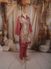 Dusty Rose Pink Floral Vine Sequins and Beads Embroidered Design Tissue Silk Party Wear Salwar Suit