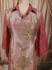 Dusty Rose Pink Floral Vine Sequins and Beads Embroidered Design Tissue Silk Party Wear Salwar Suit
