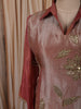 Dusty Rose Pink Floral Vine Sequins and Beads Embroidered Design Tissue Silk Party Wear Salwar Suit