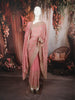 Dusty Rose Pink Floral Vine Zari Embroidered Design Georgette Saree with Matching Grand Dupatta