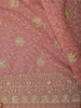 Dusty Rose Pink Floral Vine Zari Embroidered Design Georgette Saree with Matching Grand Dupatta