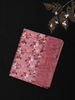 Dusty Rose Pink Floral Woven Design Crepe Silk Saree