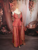 Dusty Rose Pink Floral Zardozi Embroidered Design Tissue Silk Fancy Wear Peplum Palazzo Suit with Matching Dupatta