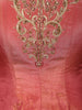 Dusty Rose Pink Floral Zardozi Embroidered Design Tissue Silk Fancy Wear Peplum Palazzo Suit with Matching Dupatta