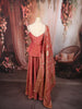Dusty Rose Pink Floral Zardozi Embroidered Design Tissue Silk Fancy Wear Peplum Palazzo Suit with Matching Dupatta