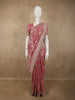 Dusty Rose Pink Floral Zari Embroidered Design Tissue Organza Festive Saree with Designer Border