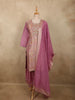 Dusty Rose Pink Floral Zari Woven Design Banarasi Silk Salwar Suit