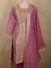 Dusty Rose Pink Floral Zari Woven Design Banarasi Silk Salwar Suit