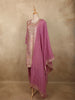 Dusty Rose Pink Floral Zari Woven Design Banarasi Silk Salwar Suit
