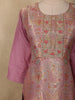 Dusty Rose Pink Floral Zari Woven Design Banarasi Silk Salwar Suit