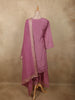 Dusty Rose Pink Floral Zari Woven Design Banarasi Silk Salwar Suit
