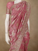 Dusty Rose Pink Floral Sequins and Beads Embroidered Design Pure Banarasi Designer Saree