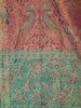 Dusty Rose Pink Floral Zari Woven Design Pure Kanchipuram Silk Saree with Contrast Border