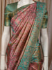 Dusty Rose Pink Floral Zari Woven Design Pure Kanchipuram Silk Saree with Contrast Border