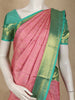 Dusty Rose Pink Floral Zari Woven Design Pure Kanchipuram Silk Saree with Contrast Zari Border