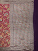 Dusty Rose Pink Floral Zari Woven Design Pure Tussar Saree with Contrast Brocade Border