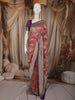 Dusty Rose Pink Floral Zari Woven Design Pure Tussar Saree with Contrast Brocade Border