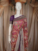 Dusty Rose Pink Floral Zari Woven Design Pure Tussar Saree with Contrast Brocade Border