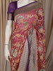 Dusty Rose Pink Floral Zari Woven Design Pure Tussar Saree with Contrast Brocade Border