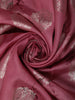 Dusty Rose Pink Floral Zari Woven Design Soft Silk Festive Saree with Floral Border