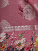 Dusty Rose Pink Floral Zari Woven Design Soft Silk Festive Saree with Floral Border
