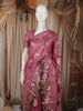 Dusty Rose Pink Floral Zari Woven Design Soft Silk Festive Saree with Floral Border