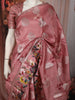 Dusty Rose Pink Floral Zari Woven Design Soft Silk Festive Saree with Floral Border