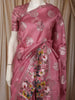 Dusty Rose Pink Floral Zari Woven Design Soft Silk Festive Saree with Floral Border