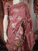 Dusty Rose Pink Floral Zari Woven Design Soft Silk Festive Saree with Floral Border